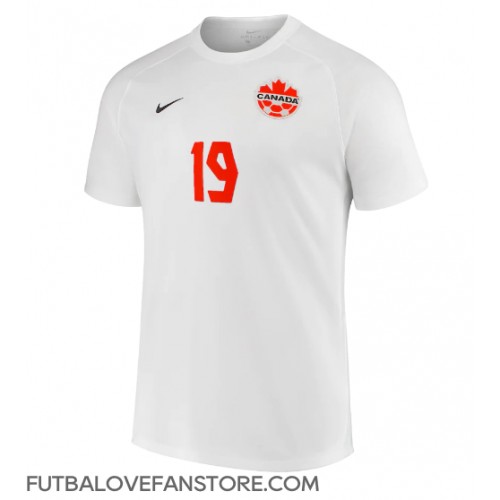 Kanada Alphonso Davies #19 Vonkajší futbalový dres MS 2022 Krátky Rukáv